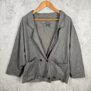 Grade & Gather Womens‎ Blazer Jacket Size S/M Gray Wool Blend Lagenlook Preppy
